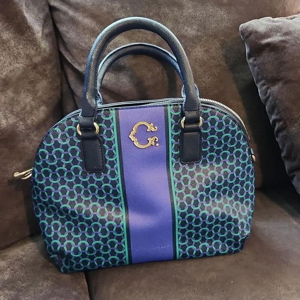 C. WONDER Limited handbag purse chain link faux leather multi color